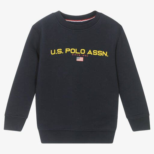 U.S. Polo Assn.-Boys Blue Cotton Sweatshirt | Childrensalon Outlet