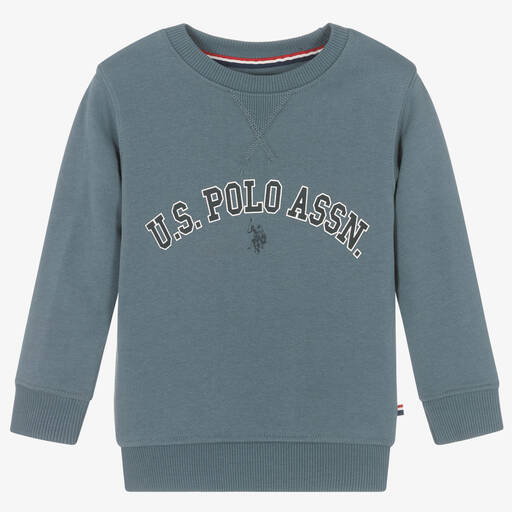 U.S. Polo Assn.-Boys Blue Cotton Sweatshirt | Childrensalon Outlet