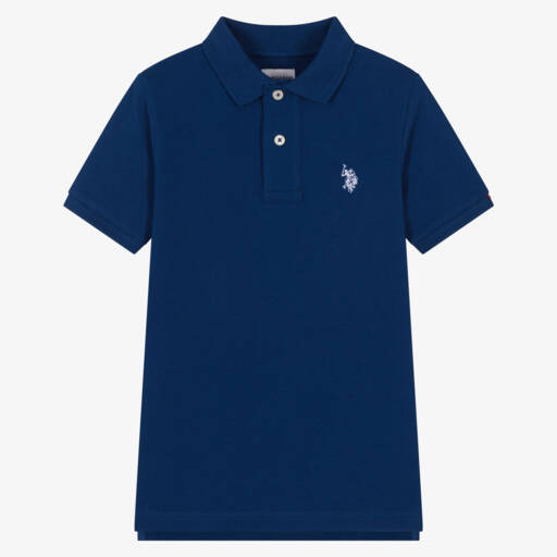 U.S. Polo Assn.-Boys Blue Double Horsemen Polo Shirt | Childrensalon Outlet