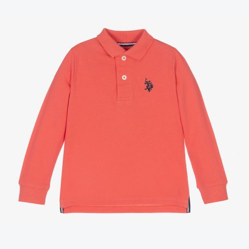 U.S. Polo Assn.-Boys Coral Cotton Polo Shirt | Childrensalon Outlet
