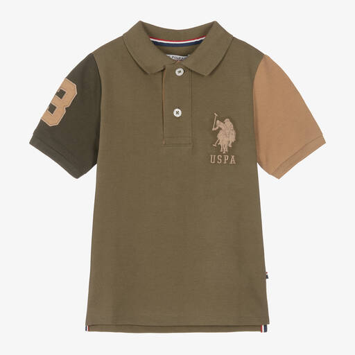 U.S. Polo Assn.-Boys Green Cotton Logo Polo Shirt | Childrensalon Outlet
