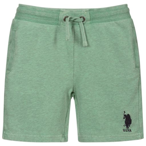 U.S. Polo Assn.-Boys Green Cotton Logo Shorts | Childrensalon Outlet