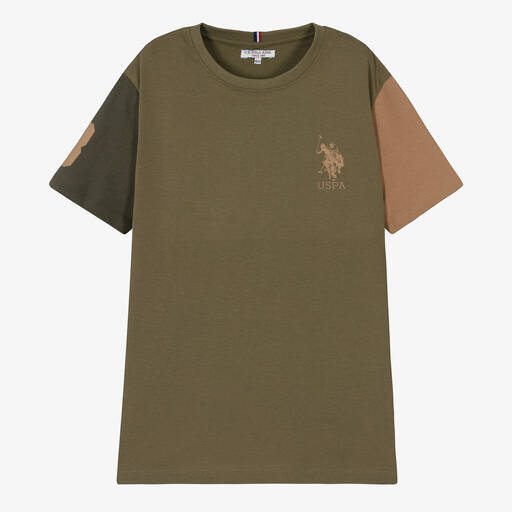 U.S. Polo Assn.-Boys Green Cotton Logo T-Shirt | Childrensalon Outlet