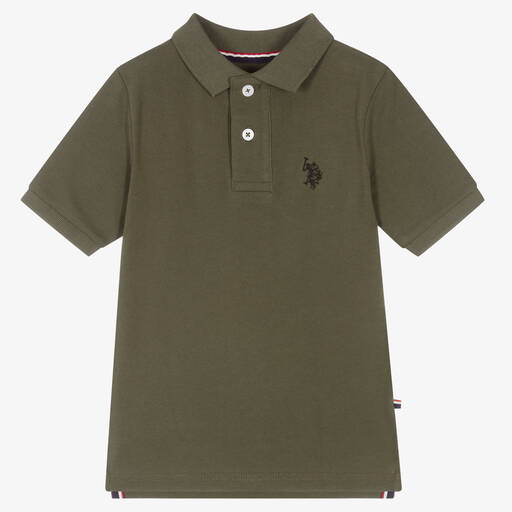 U.S. Polo Assn.-Boys Green Cotton Polo Shirt | Childrensalon Outlet