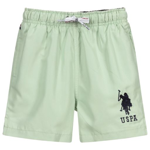 U.S. Polo Assn.-Boys Green Logo Swim Shorts | Childrensalon Outlet