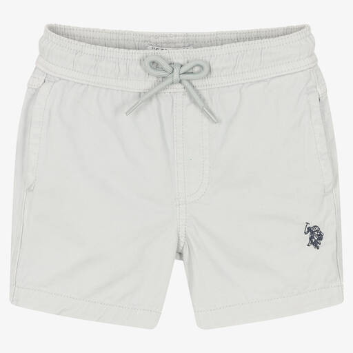 U.S. Polo Assn.-Boys Grey Cotton Shorts | Childrensalon Outlet