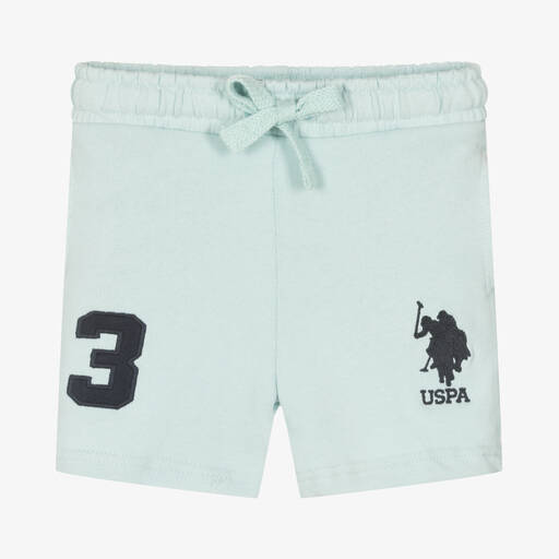 U.S. Polo Assn.-Boys Light Blue Cotton Shorts | Childrensalon Outlet