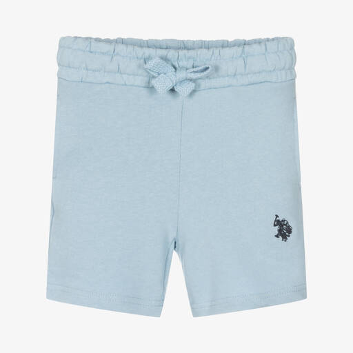 U.S. Polo Assn.-Boys Light Blue Cotton Shorts | Childrensalon Outlet