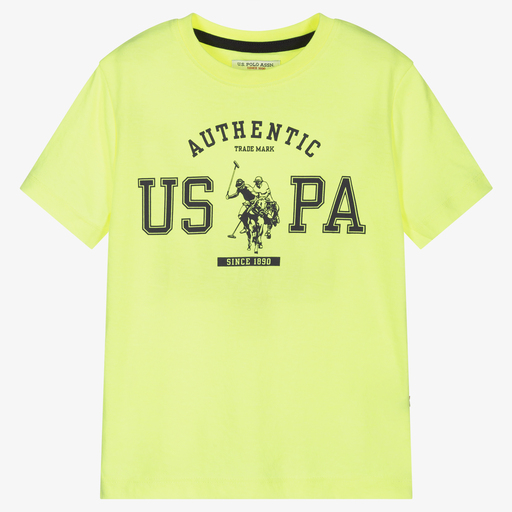 U.S. Polo Assn.-Boys Neon Yellow T-Shirt | Childrensalon Outlet