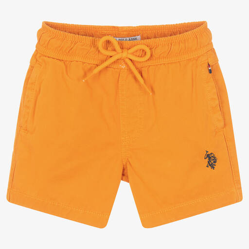 U.S. Polo Assn.-Boys Orange Cotton Shorts | Childrensalon Outlet