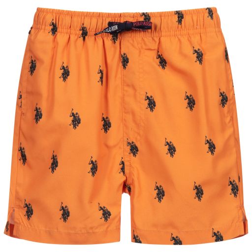 U.S. Polo Assn.-Boys Orange Swim Shorts | Childrensalon Outlet