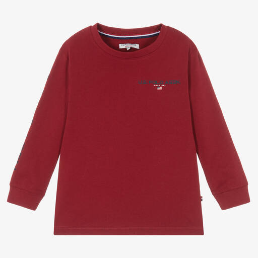 U.S. Polo Assn.-Boys Red Cotton Logo Top | Childrensalon Outlet