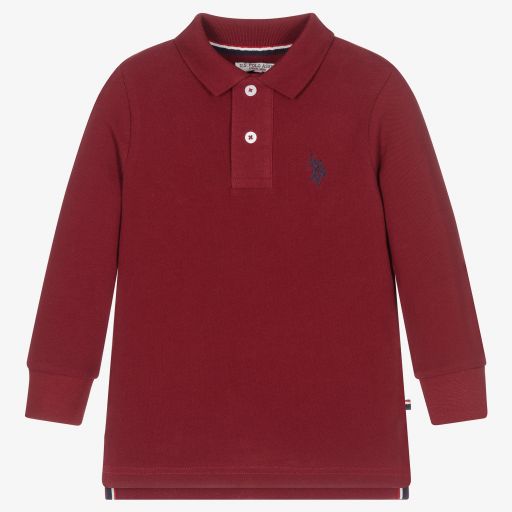 U.S. Polo Assn.-Boys Red Cotton Polo Shirt | Childrensalon Outlet