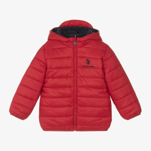 U.S. Polo Assn.-Boys Red Puffer Jacket | Childrensalon Outlet