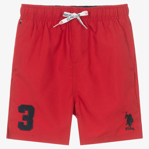 U.S. Polo Assn.-Boys Red Swim Shorts | Childrensalon Outlet