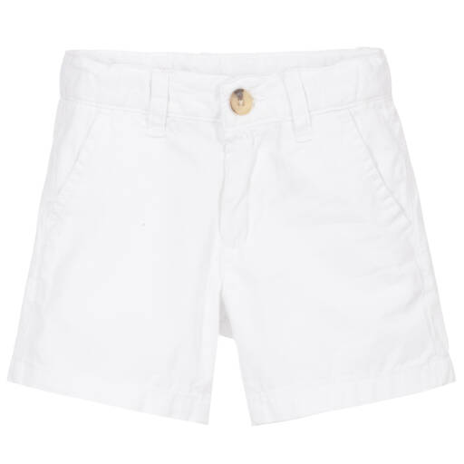 U.S. Polo Assn.-Boys White Cotton Twill Shorts | Childrensalon Outlet