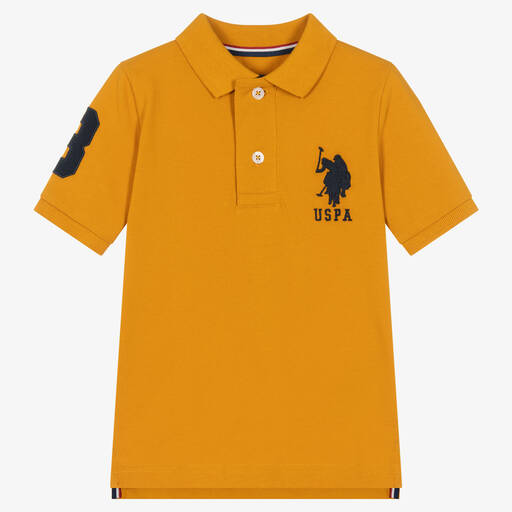 U.S. Polo Assn.-Boys Yellow Cotton Polo Shirt | Childrensalon Outlet