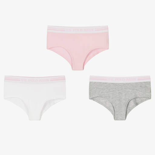 U.S. Polo Assn.-Girls Cotton Knickers (3 Pack) | Childrensalon Outlet