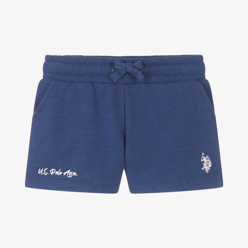U.S. Polo Assn.-Girls Navy Blue Logo Jersey Shorts | Childrensalon Outlet