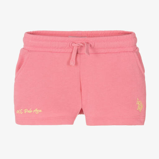 U.S. Polo Assn.-Girls Pink Cotton Shorts | Childrensalon Outlet