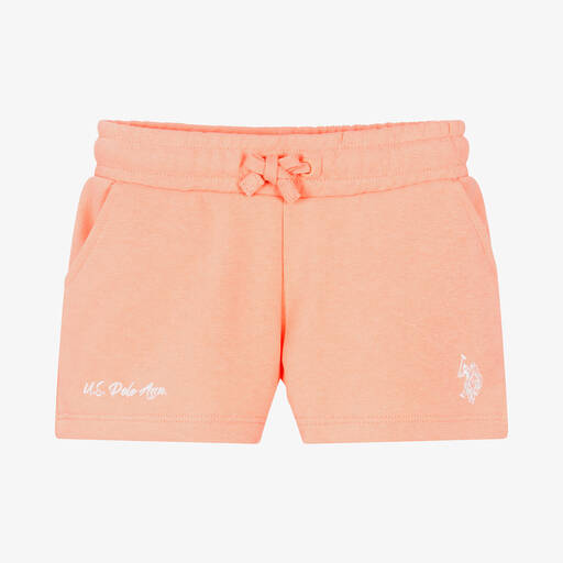 U.S. Polo Assn.-Girls Pink Logo Jersey Shorts | Childrensalon Outlet