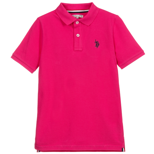U.S. Polo Assn.-Pink Cotton Logo Polo Shirt | Childrensalon Outlet