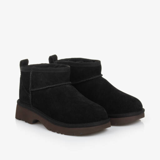 UGG-أحذية بوت صغيرة مريحة من الشامواه الأسود للأولاد | Childrensalon Outlet