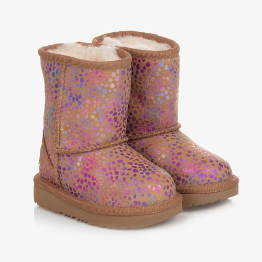 UGG-بوت جلد شامواه لون بني للبنات  | Childrensalon Outlet