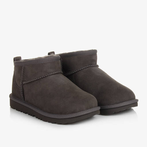 UGG-Grey Classic Ultra Mini Boots | Childrensalon Outlet