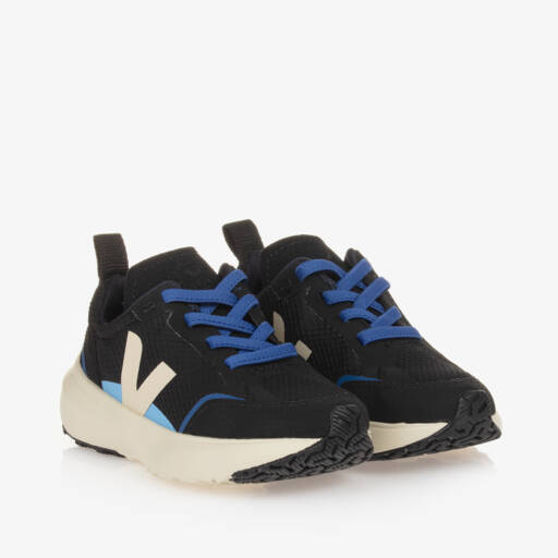 VEJA-Boys Black & Ivory V Alveomesh Trainers | Childrensalon Outlet