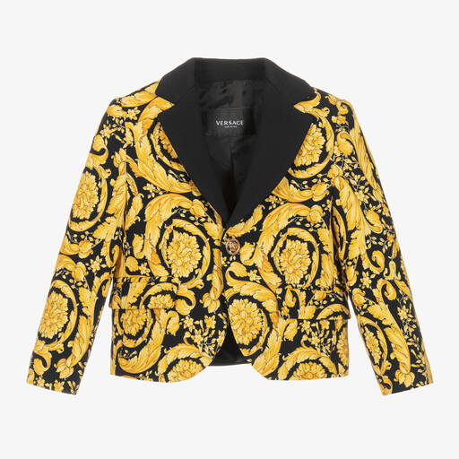 Versace-Baby Boys Black & Gold Barocco Blazer | Childrensalon Outlet