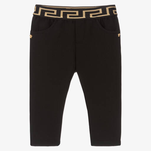 Versace-Baby Boys Black Greca Trousers | Childrensalon Outlet