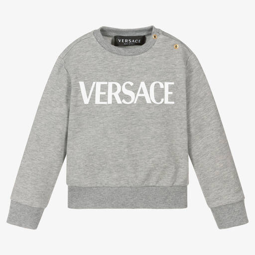 Versace-Baby-Sweatshirt in Grau und Weiß | Childrensalon Outlet