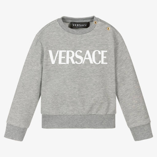 Versace-Sweat gris et blanc pour bébé garçon | Childrensalon Outlet