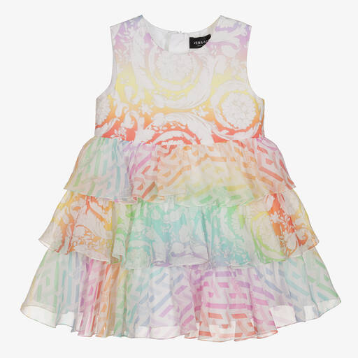 Versace-Шелковое платье радужной расцветки | Childrensalon Outlet