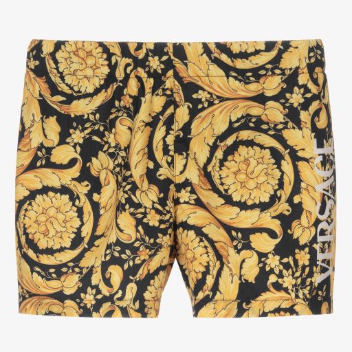 Versace-Baby Gold Barocco Swim Shorts | Childrensalon Outlet