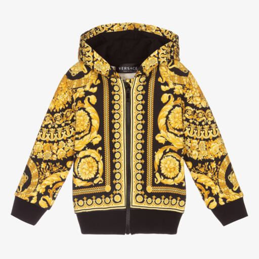 Versace-Baby Gold Barocco Zip-Up Top | Childrensalon Outlet