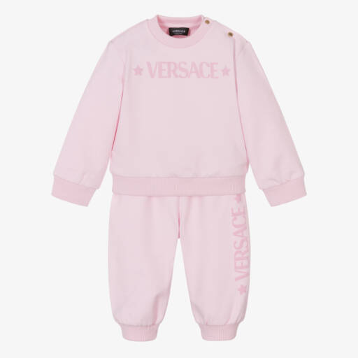 Versace-Baby Pale Pink Logo Tracksuit | Childrensalon Outlet