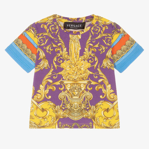 Versace-Barocco Goddess Print T-Shirt | Childrensalon Outlet