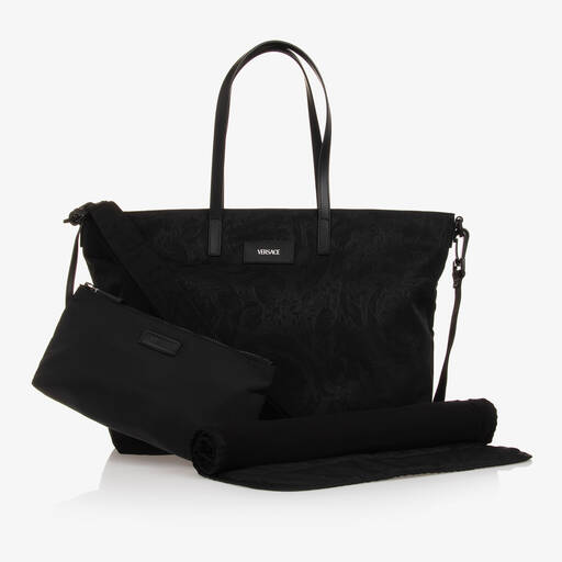 Versace-Черная пеленальная сумка с принтом Barocco (49см) | Childrensalon Outlet