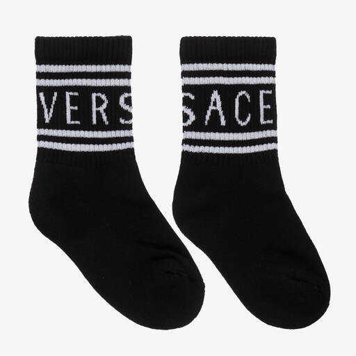 Versace-Black Cotton Socks | Childrensalon Outlet
