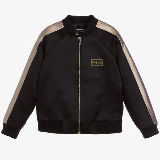 Versace-Black Satin Jacket | Childrensalon Outlet