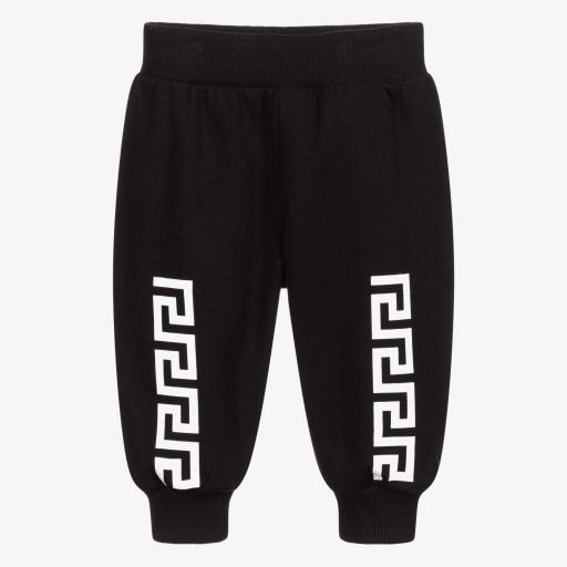 Versace-Black & White Logo Joggers | Childrensalon Outlet