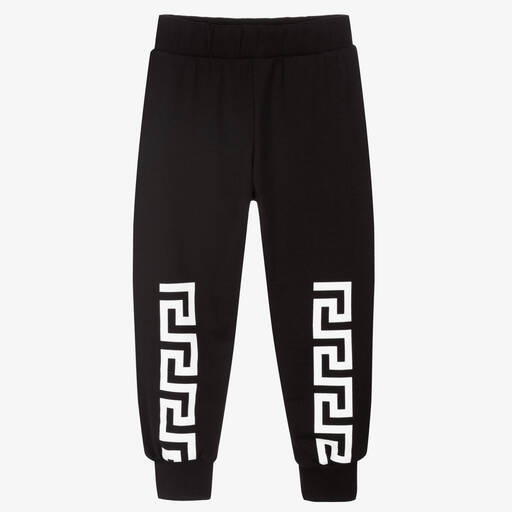 Versace-Black & White Logo Joggers | Childrensalon Outlet