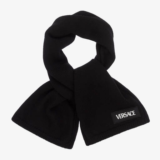 Versace-Black Wool Scarf | Childrensalon Outlet