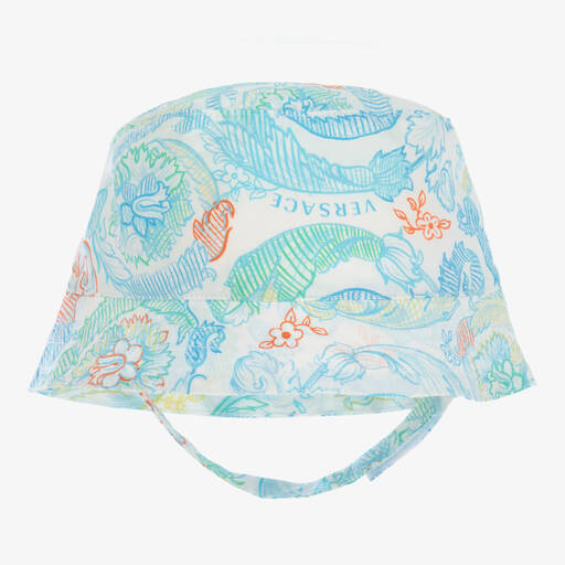 Versace-Blue Cotton Sun Hat | Childrensalon Outlet