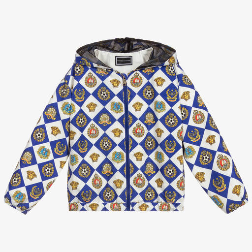 Versace-Blue & White Medusa Jacket | Childrensalon Outlet