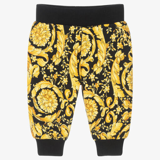 Versace-Boys Black Baroque Joggers | Childrensalon Outlet