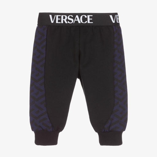 Versace-جوغرز أطفال ولادي قطن لون أسود | Childrensalon Outlet
