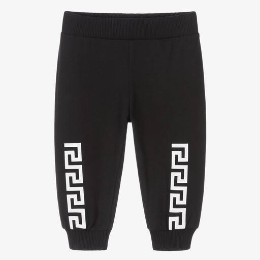 Versace-Boys Black Greca Logo Joggers | Childrensalon Outlet
